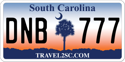 SC license plate DNB777