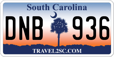 SC license plate DNB936