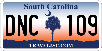 SC license plate DNC109