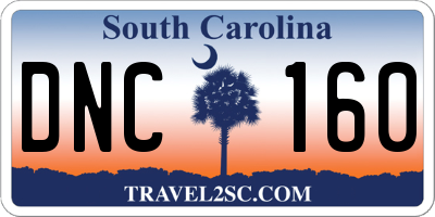 SC license plate DNC160