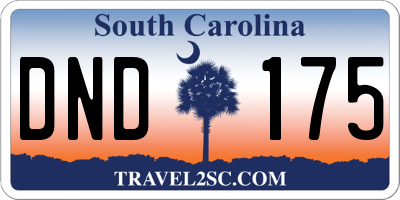 SC license plate DND175