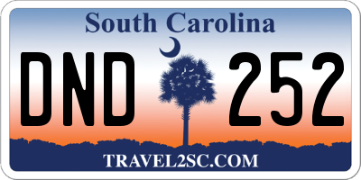 SC license plate DND252
