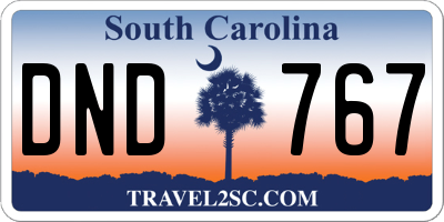 SC license plate DND767