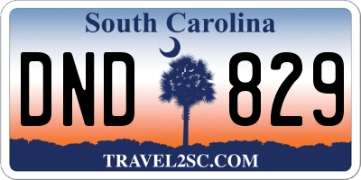 SC license plate DND829