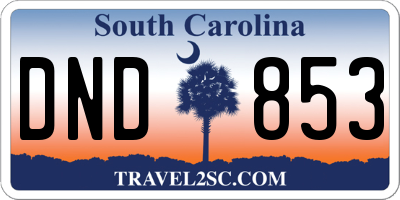 SC license plate DND853