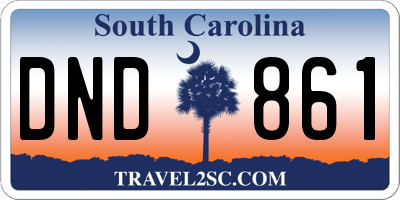 SC license plate DND861