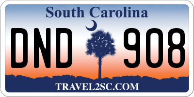SC license plate DND908