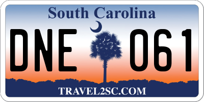 SC license plate DNE061