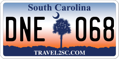 SC license plate DNE068