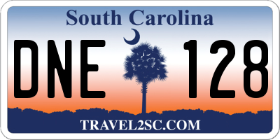 SC license plate DNE128