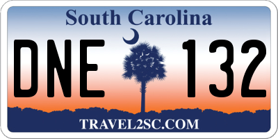 SC license plate DNE132