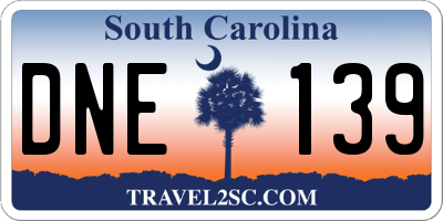 SC license plate DNE139