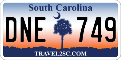 SC license plate DNE749