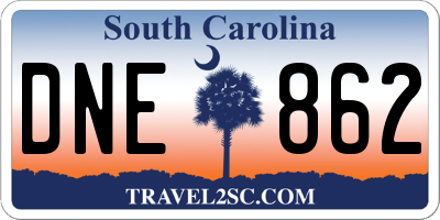 SC license plate DNE862