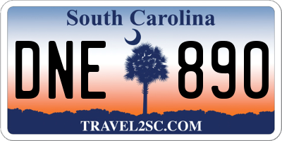 SC license plate DNE890