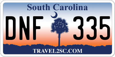 SC license plate DNF335