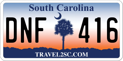 SC license plate DNF416