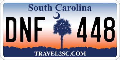 SC license plate DNF448