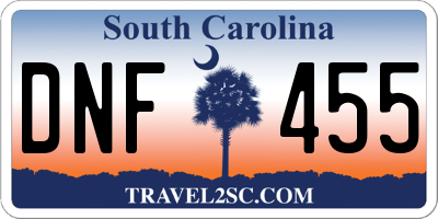 SC license plate DNF455