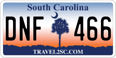 SC license plate DNF466