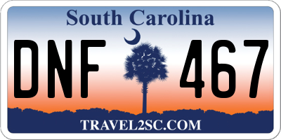 SC license plate DNF467