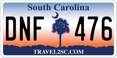 SC license plate DNF476