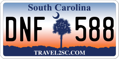 SC license plate DNF588