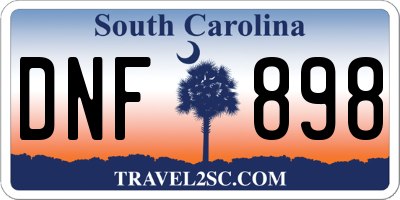 SC license plate DNF898