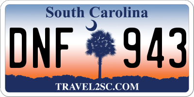SC license plate DNF943