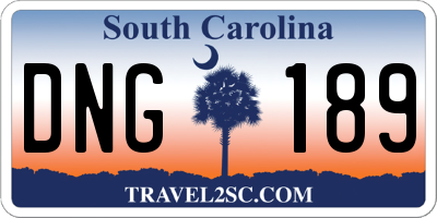 SC license plate DNG189