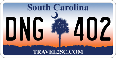 SC license plate DNG402