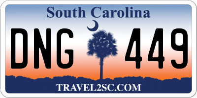 SC license plate DNG449