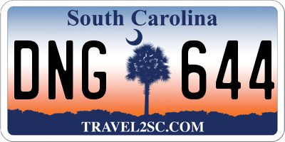 SC license plate DNG644