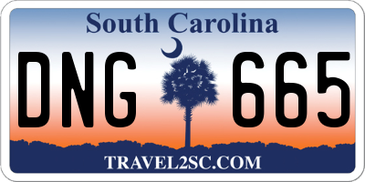 SC license plate DNG665