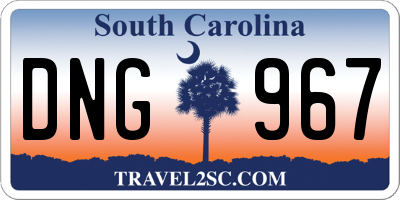 SC license plate DNG967