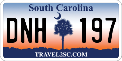 SC license plate DNH197