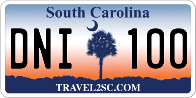 SC license plate DNI100