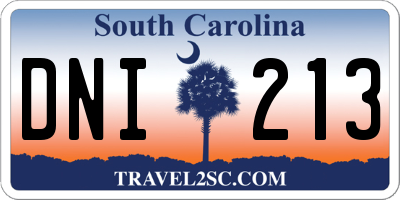 SC license plate DNI213