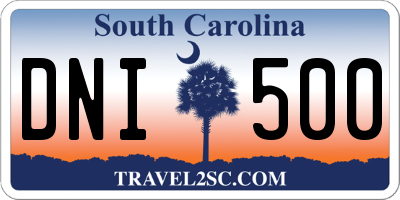 SC license plate DNI500