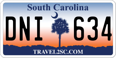 SC license plate DNI634