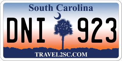 SC license plate DNI923