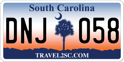 SC license plate DNJ058