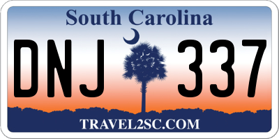 SC license plate DNJ337