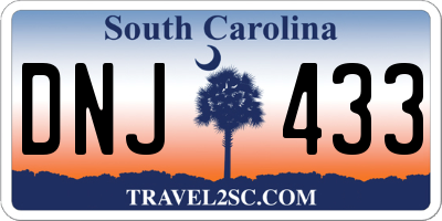SC license plate DNJ433