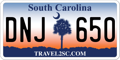 SC license plate DNJ650