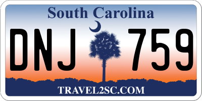 SC license plate DNJ759