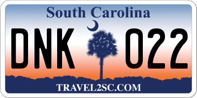 SC license plate DNK022
