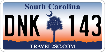 SC license plate DNK143