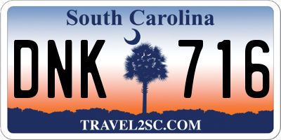 SC license plate DNK716