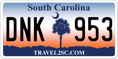 SC license plate DNK953